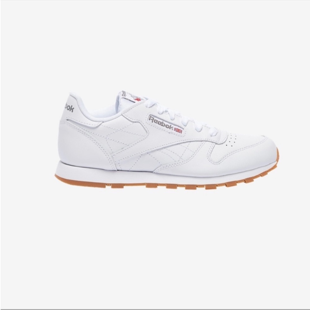 Reebok Kids Classic Leather Sneakers White with Gum Sole